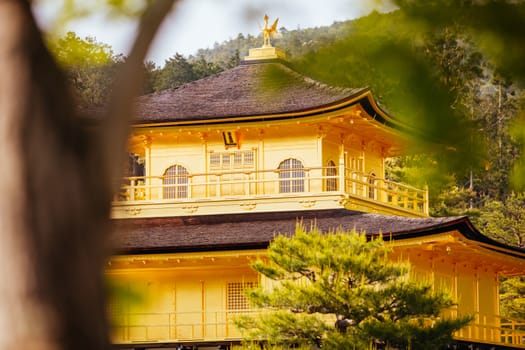 The world famous Kinkakuji Temple (The Golden Pavilion) in Kyoto, Japan