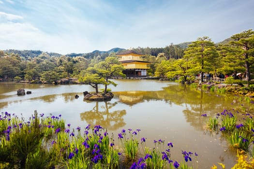 The world famous Kinkakuji Temple (The Golden Pavilion) in Kyoto, Japan