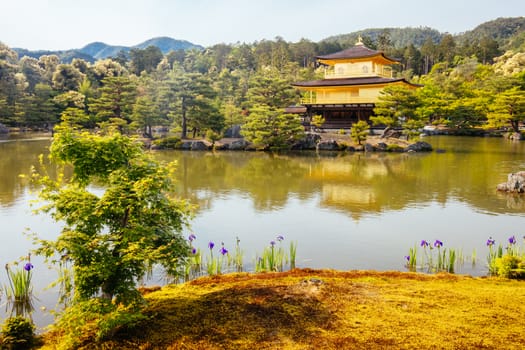 The world famous Kinkakuji Temple (The Golden Pavilion) in Kyoto, Japan
