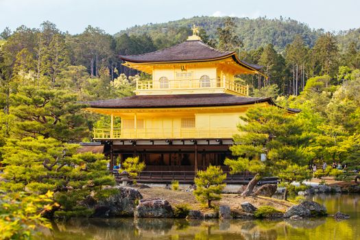 The world famous Kinkakuji Temple (The Golden Pavilion) in Kyoto, Japan