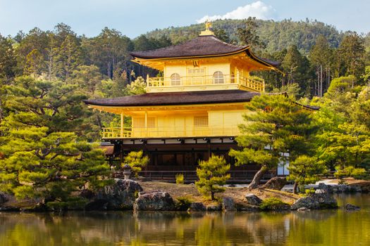 The world famous Kinkakuji Temple (The Golden Pavilion) in Kyoto, Japan