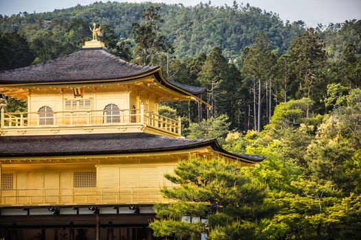 The world famous Kinkakuji Temple (The Golden Pavilion) in Kyoto, Japan