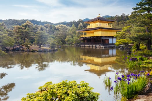 The world famous Kinkakuji Temple (The Golden Pavilion) in Kyoto, Japan