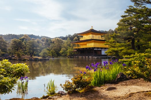 The world famous Kinkakuji Temple (The Golden Pavilion) in Kyoto, Japan
