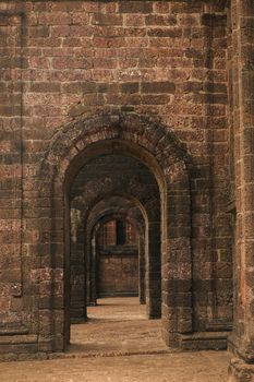 Ancient Doors Tunnel in Old Goa, India