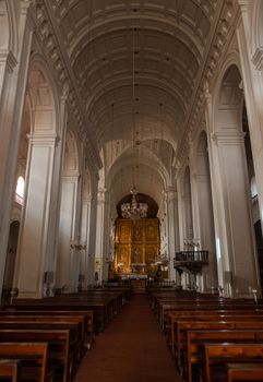 Church interior in Old Goa, India