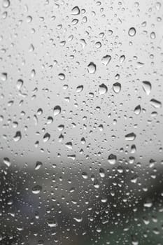 Drops of rain on the window, shallow dof