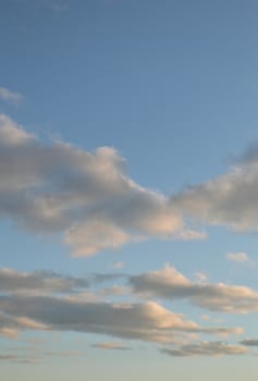 Beautiful eveing sky with clouds, air nature