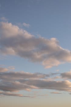 Beautiful eveing sky with clouds, air nature