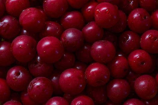 Juicy ripe red cherry. Close-up.Advertising photo. High quality photo