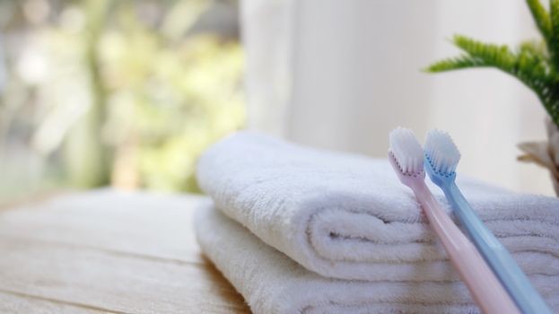 Toothbrush on a towel