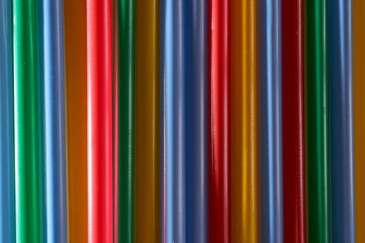 Abstract Background Multicolored Plastic Drinks Tubes. Close-up. High quality photo