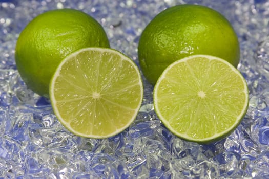 fresh lime on cold ice