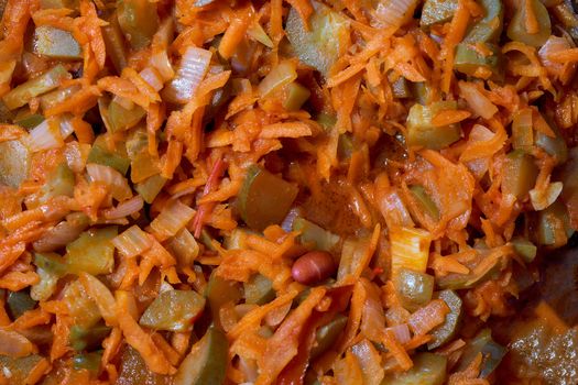 stewed vegetables view from top. High quality photo