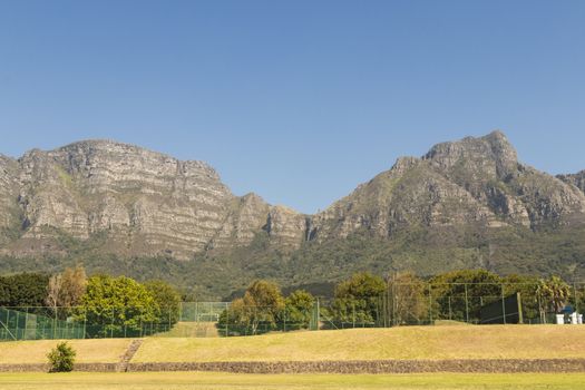 Mountains and blue sky, Tablemountain National Park, Cape Town, South Africa.