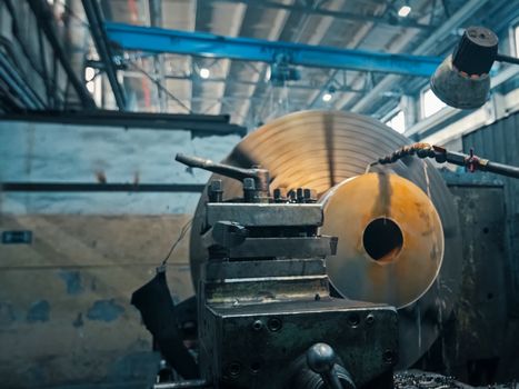 Cooling the machine at the plant. Water is fed to the hot parts of the machine.