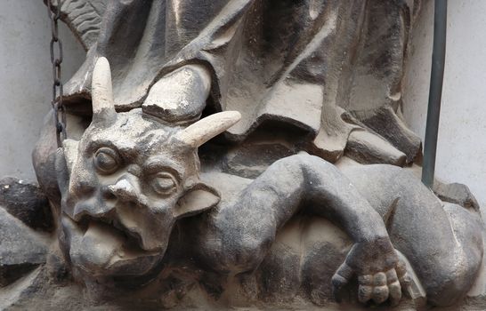 Bounded Devil - architectural detail - allegory statue