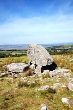 Arthur's Stone on the Gower Wales UK a Neolithic burial chamber which is a popular travel destination landmark stock photo