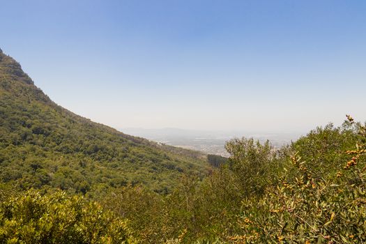 View from Table Mountain National Park in Cape Town, South Africa.