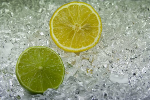 fresh lime on cold ice