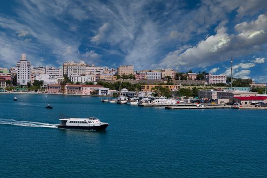 SAN JUAN, PUERTO RICO - February 5, 2019: San Juan serves as a major tourist hub to the rest of the Caribbean. Not only from the International airport, but from several cruise ship ports.