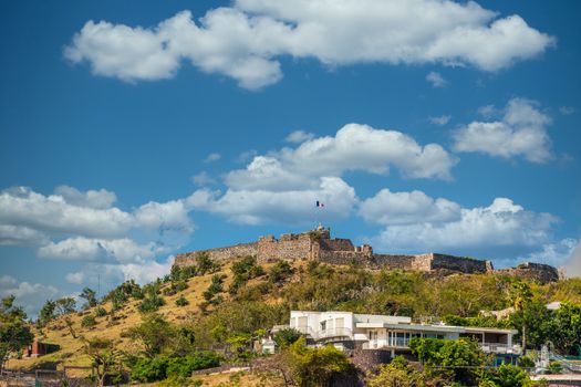 An Old French Fort on Hill Overlooking Marigot, Saint Marting