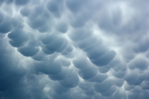 Unusual frightening storm clouds before a thunderstorm