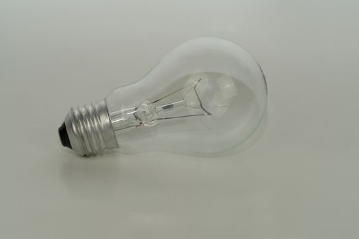 One bulb transparent white background copy space.