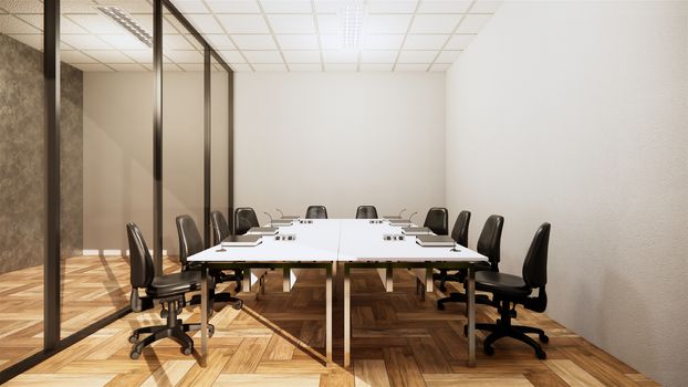 Office business - beautiful boardroom meeting room and conference table, modern style. 3D rendering