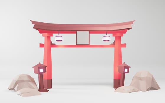 Podium Japanese products for editing. 3D rednering