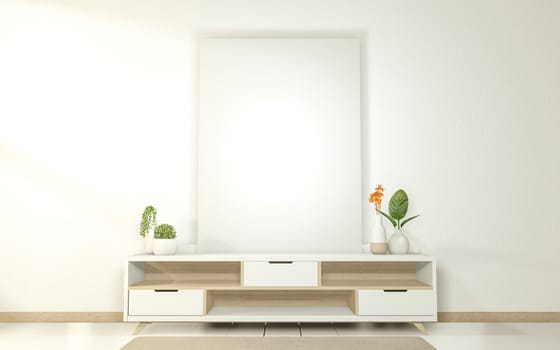 Cabinet modern empty room,minimal design japanese style. 3d rendering
