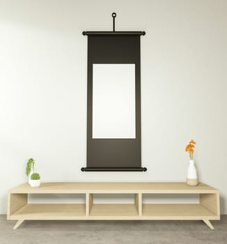 Cabinet modern empty room,minimal design japanese style. 3d rendering