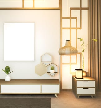 modern empty room,minimal design japanese style. 3d rendering