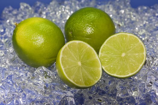 fresh lime on cold ice