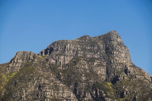 Mountains and blue sky, Tablemountain National Park, Cape Town, South Africa.