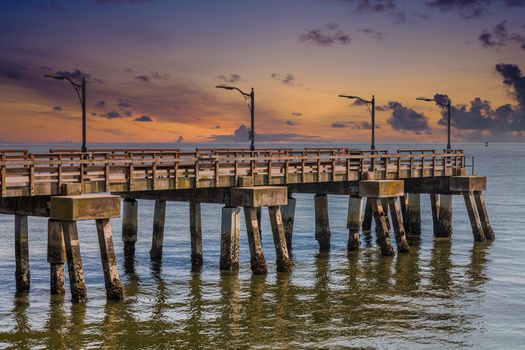 The old fishing pier on St Simons Island Georgia