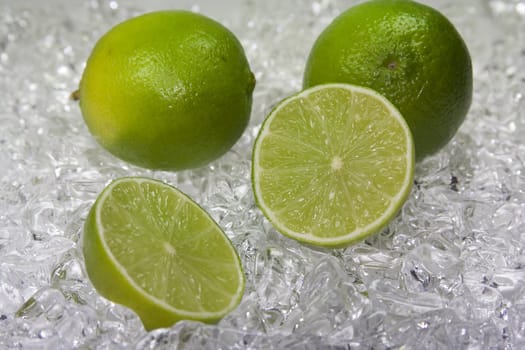 fresh lime on cold ice