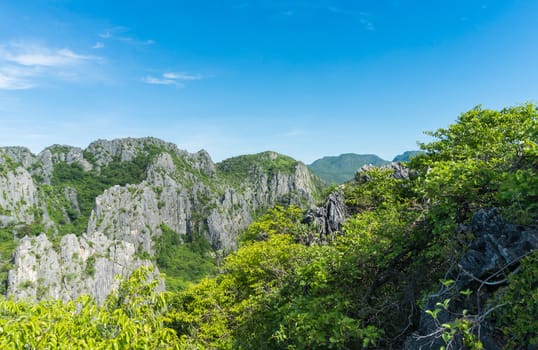 Rock or Stone Mountain Khao Dang View Point Prachuap Khiri Khan Thailand Side View