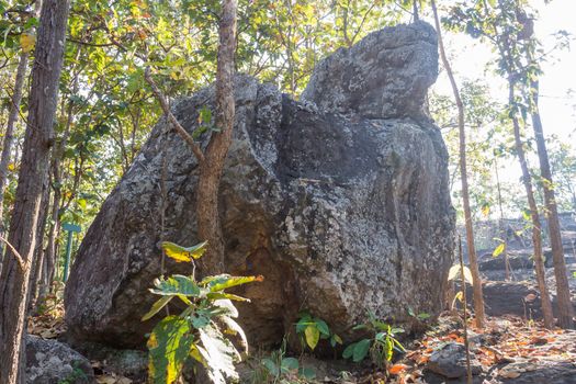 King Seat Stone or Rock at Phayao Attractions Northern Thailand Travel. Natural rock or stone is called King Seat at Phayao landmark northern Thailand travel