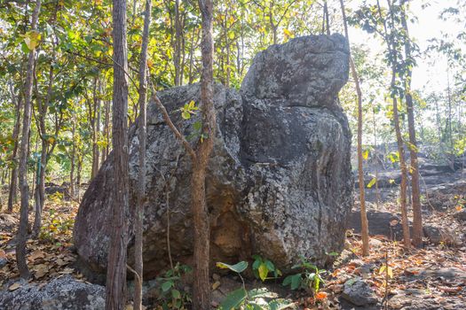 King Seat Stone or Rock at Phayao Attractions Northern Thailand Travel Front. Natural rock or stone is called King Seat at Phayao landmark northern Thailand travel