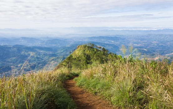 Phu Nom with Landscape Mountain Sky at Phu Langka National Park Phayao Thailand Wide. Phu Langka national park Phayao Northern Thailand travel