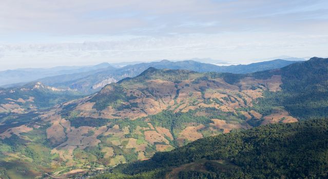 Bald Mountain Landscape at Phu Langka National Park Phayao Thailand  Wide. Bald mountain at Lan Hin Lan Pee view point Phu Langka national park Phayao Northern Thailand travel