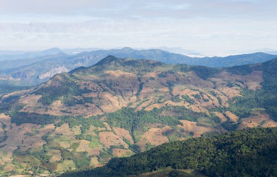 Bald Mountain Landscape at Phu Langka National Park Phayao Thailand Zoom. Bald mountain at Lan Hin Lan Pee view point Phu Langka national park Phayao Northern Thailand travel