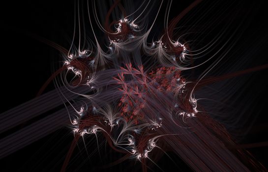 An abstract computer generated fractal design. Mysterious dark flower