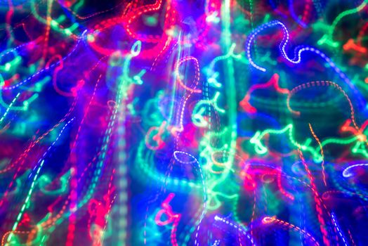 Brightly coloured light paint pattern