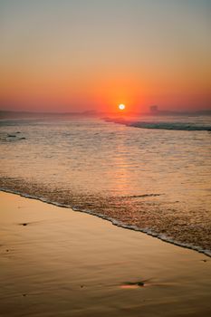 Beautiful sunset at the Portugal beach