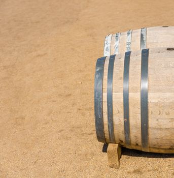 old wooden barrels