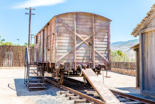 old train tracks and old vagon