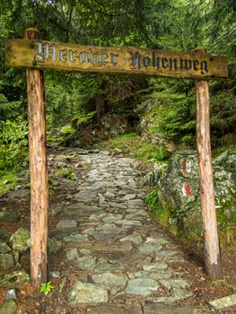 Hike to the Sponser lakes in the Meraner Land in the Texelgruppe nature park near Partschins, South Tyrol, Italy