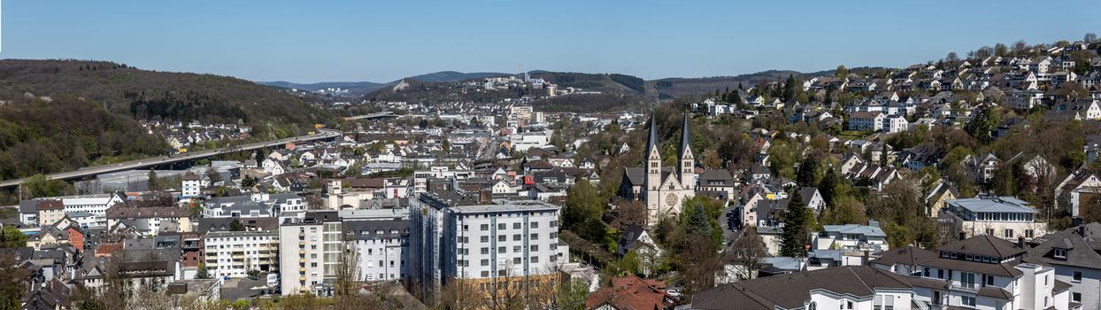 City view of Siegen as a panorama